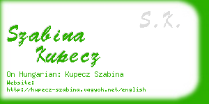 szabina kupecz business card